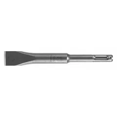 This chisel bit is designed for use with SDS-Plus hammer drills in chiseling concrete, block, and brick. It features a 3/4 in head width, 5 3/4 in overall length, and a 25/64 in shank diameter. Suitable for demolition, trenching, and surface preparation tasks.
