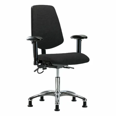 OEM ESD Chair, Fabric, Arms Included, Adjustable Height 19-24 in, Aluminum Base - Fabric ESD Chairs