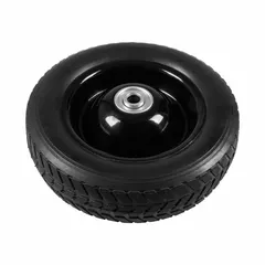 Replacement wheel for Speedaire air compressor models 3332041 and 3332645. Restores mobility to the compressor. Part number F4813700896.