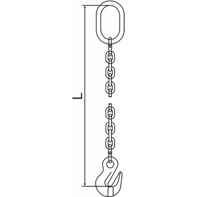 PEWAG Chain Sling: 1/2 in Chain Trade Size, 120 Chain Grade, Grab Hook, Steel - Grade-120 Single-Leg Chain Slings