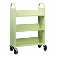 HIRSH Book Cart: 46 1/4 in Overall Ht, 30 3/4 in Overall Wd, 13 in Overall Dp, Single-Sided Sides (MPN 21788)