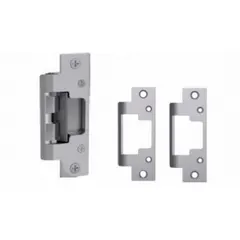 Cylindrical electric strike for access control systems, constructed of stainless steel. Accepts 12/24V input and is rated for medium-duty applications. Suitable for use with cylindrical locksets in commercial and industrial door openings.