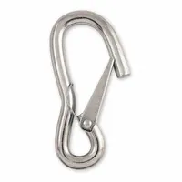 Steel eyelet spring snap with a solid gate and 13/16 in opening size. Suitable for general utility tasks such as securing ropes, chains, or straps. Not for lifting applications