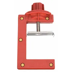 This lockout is designed for butterfly valves with lever handles. It uses a squeeze-trigger mechanism and cable to secure the valve in the closed position during maintenance. Suitable for lockout/tagout procedures in industrial facilities.