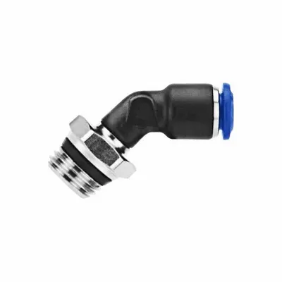 AIGNEP Push To Connect Fitting: 3/8 in OD x 3/8 in Pipe Size - Nylon & Nickel-Plated Brass Tube Fittings