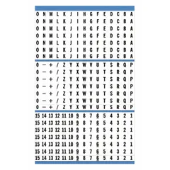 Set of 450 preprinted wire marking labels on vinyl cloth sheets. Black legends on white background, covering letters A to Z. Used for identifying wires in electrical panels, control cabinets, and machinery during installation and maintenance.
