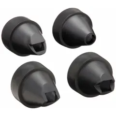 Rubber air gun nozzle with 1/8 in thread size and 10 1/2 in extension length. Designed for directing compressed air in industrial cleaning, drying, and blow-off applications. Provides a broad, cushioned air stream suitable for delicate parts or confined spaces.