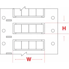 Polyolefin, white (matte) precut sleeve labels measuring 1/8 in x 1/2 in, designed for wire gauges 16 AWG to 22 AWG. Compatible with IP Series printers for on-demand identification of wires in industrial wiring applications such as panels, control cabinets, and equipment maintenance.