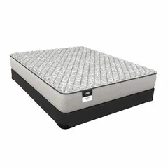 This twin mattress features a firm innerspring core with a gel foam comfort layer, providing support and pressure relief. The woven fabric cover encloses a 12-inch profile. Suitable for single sleepers in guest rooms, children's bedrooms, or small spaces.