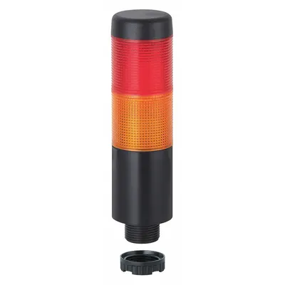 WERMA Tower Light Assembly: 2 Tier, Red/Yellow, Sounder Tier Included, 141 mm Overall Ht - Two-Tier Tower Light Assemblies