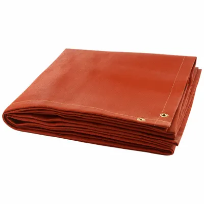STEINER Welding Blanket: Silicone-Coated Fiberglass, 6 ft Wd, 8 ft Lg, Red - Medium-Duty Silicone-Coated Fiberglass Welding Blankets
