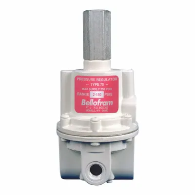 BELLOFRAM Compressed Air Regulator: Type 70, 960161000, 1/2 in NPT Female, Relieving - High-Flow Industrial Pressure Regulators