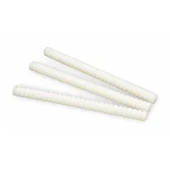 3M 3748-Q is a hot melt adhesive in Quadrack stick form, designed for bonding low-surface-energy plastics and foam. The white sticks measure 5/8 in diameter by 8 in length, with a melting temperature range of 350° to 385°F. This adhesive complies with FDA 21 CFR 175.105 for indirect food contact. Typical applications include packaging, assembly, and fabrication where adhesion to difficult substrates is required.