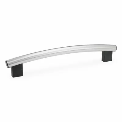 JW WINCO Pull Handle: Threaded Holes, Stainless Steel, Silver, 1.18 in - Load-Rated Arched Tubular Pull Handles