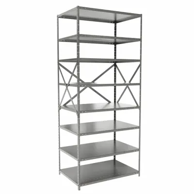 HALLOWELL Metal Shelving: Standalone, Heavy-Duty, 36 in x 24 in, 84 in Overall Ht - Heavy-Duty Standalone Open Metal Shelving