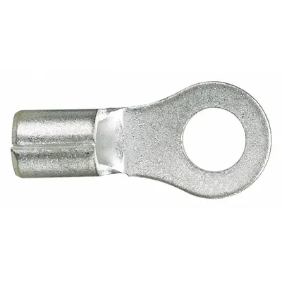 PANDUIT Non-Insulated Ring Terminal, #8 Stud, 14-10 AWG, 2000V, Serrated Barrel - Non-Insulated Ring Terminals