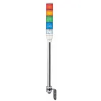 SCHNEIDER Tower Light Assembly: 5 Tier, Blue/Clear/Green/Orange/Red, No Sounder Tier, Steady, XVC4B5