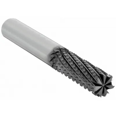 OSG Solid Router Bit: Nicked Spiral, Diamond Coated, 12 Flute, 3/8" Cut Dia - Nicked-Spiral-Flute Router Bits for Composites