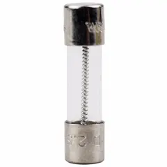 Time-delay cylindrical fuse rated 2.5 A and 250 V AC, 5 mm x 20 mm size. Provides overcurrent protection with delayed response to accommodate temporary inrush currents. Suitable for use in control panels, power supplies, and motor circuits.