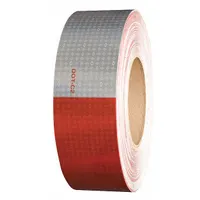 Reflective Tape: Construction/Emergency Vehicles/Trucks and Trailers, Red/White, 2 in Wd, 25 ft Lg (MPN 18684)