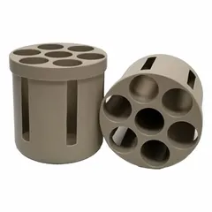This rotor riser adapts HERMLE rotors to securely hold 50 mL conical tubes during centrifugation. It ensures proper tube seating and balanced spinning for sample processing in laboratory and industrial applications.