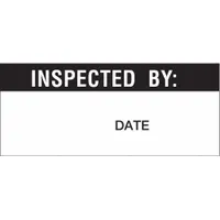 White, rectangle, matte vinyl cloth inspection label measuring 1 1/2 in wide by 5/8 in high. Abrasion-resistant for indoor use. Supplied in a 70-pack. Suitable for marking equipment or assets requiring regular inspection tracking