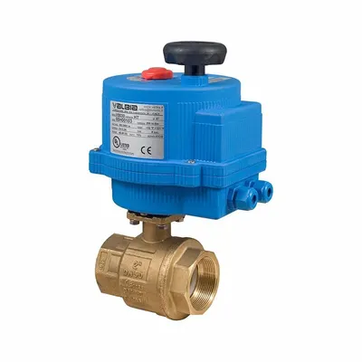 BONOMI Electrically Actuated Two-Way Ball Valve: 3/4 in, Brass, 24V AC/DC, FNPT x FNPT - Brass Electrically-Actuated Ball Valves