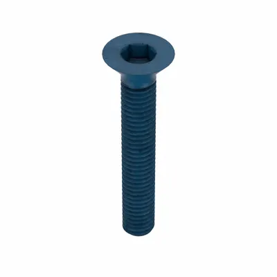 METRIC BLUE Socket Flat Head Screw: M3x0.50 Thread Size, 20 mm Lg, Flat, Blue Phosphate - Flat Head Socket Cap Screws