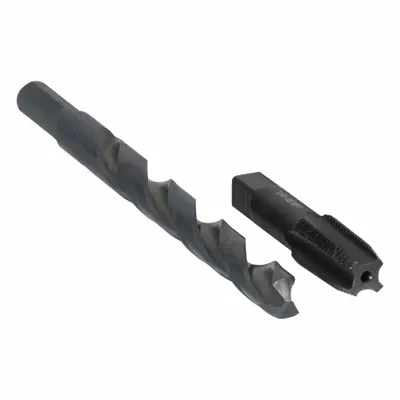 MILWAUKEE Plug Tap and Drill Bit: 2 Pc, 1/4"-18 Tap - Drill Bit & Pipe Tap Sets
