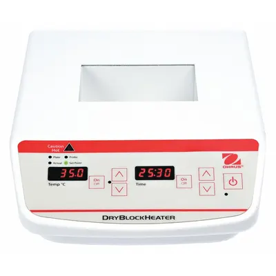 OHAUS Heat Block: 12 3/8 in Overall Dp, 3 1/2 in Overall Ht, 8 in Overall Wd - Dry Baths