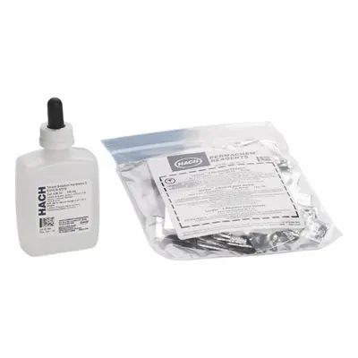 HACH Hardness Test Kit: Total Hardness, 1 to 30 gpg Powder Pillows, 1 gpg, 100 Tests - Water Quality Test Kits