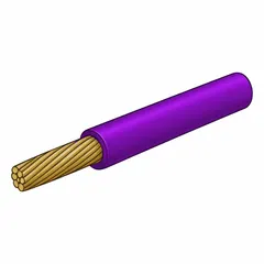 Single-conductor 22 AWG primary wire with cross-linked polyethylene (XLPE) insulation, rated 60 V. Supplied on a 500 ft spool in purple. Designed for high flexibility and thin-wall construction, suitable for automotive and marine electrical systems where resistance to heat, oil, and abrasion is required.