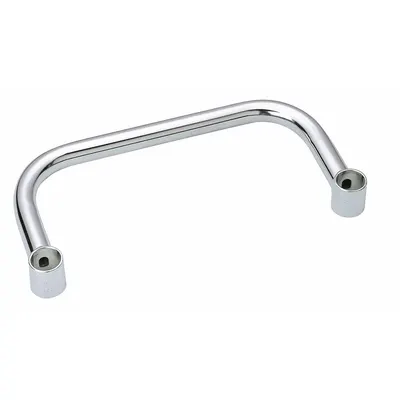 METRO Extended Handle: Super Erecta Shelving, 18 in x 7 in x 1 1/2 in, Chrome - Push Handles for Wire Shelving