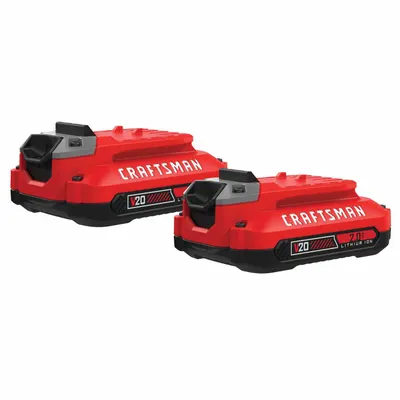 CRAFTSMAN Battery: V20*, 2 Ah, 2 Batteries Included, 20V DC - Craftsman Cordless Tool Batteries