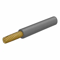 Single-conductor general purpose primary wire with cross-linked polyethylene (XLPE) insulation. Rated 60 V, 16 AWG, 25 ft length, gray. Suitable for automotive and industrial wiring applications requiring abrasion resistance and heat tolerance.