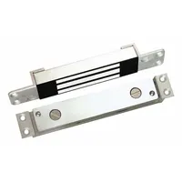Single-door electromagnetic lock with instantaneous release delay. Constructed of steel, it measures 1 3/16 in height by 1 1/2 in width. Suitable for securing access points in commercial and industrial facilities, such as high-traffic security doors and controlled entryways