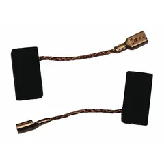 Replacement carbon brush set for jigsaws. Designed to maintain motor performance by ensuring proper electrical contact. Used to restore power and extend tool life in cutting applications.
