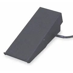 Single-pedal foot switch with momentary SPDT action and 25 ft cord for flexible placement. Electrically corded, no foot guard. Suitable for hands-free control of industrial machinery, assembly lines, and test equipment.