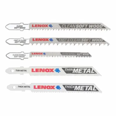 LENOX Jig Saw Blade Set: T Shank, For Wood Workpiece Material, 10 Pieces, 10/14/20/24/6 - Jigsaw Blade Sets