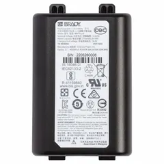 This Li-Ion rechargeable battery pack is designed for use with the M610 printer series. It provides portable power for on-site printing of labels and signs in industrial environments.