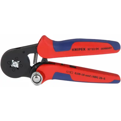 KNIPEX Crimper: Insulated Single Ferrules/Non-Insulated Single Ferrules, Square Crimp - Auto-Adjusting Wire Ferrule Crimpers