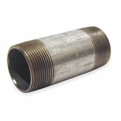BECK Pipe Nipple: 3 in Nominal Pipe Size, 6 1/2 in Lg, Schedule 40, Galvanized Steel - Schedule 40 Threaded on Both Ends Pipe & Pipe Nipples