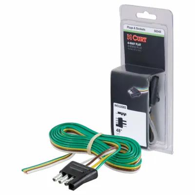 CURT Automotive Electrical Plug: 4-Way, Rubber, 16 ga Wire Gauge, Trailer and Tow Vehicle - Fleet and Vehicle Maintenance