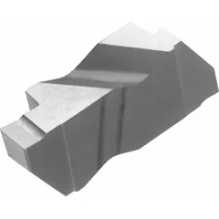 Carbide insert for parting and grooving operations on lathes and turning centers. Used to cut off workpieces or create precise grooves in machining applications.