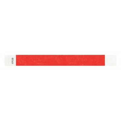 ID T2-03 Tyvek Security Wristband, Red, 10 in x 1 in, Blank, 500-Pack - Security Wristbands