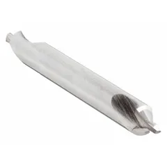 This KEO bell-tip center drill is a double-end tool with a 60° angle and 1 7/8 inch overall length, made from high-speed steel. It is used to create precise center holes in workpieces for support on lathes or grinders in machining and toolroom operations.