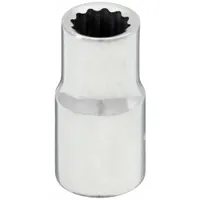 WESTWARD Socket: Metric, 1/4 in Drive Size, 9 mm Socket Size, 12-Point, Std, Chrome, 1 in Overall Lg (MPN 53YR15)