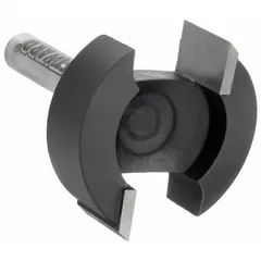 Carbide-tipped router bit for cutting precise hinge mortises in doors and frames. The 1-1/4 in cutter diameter is suited for fractional-inch hinge templates. Commonly used in cabinetmaking, door installation, and finish carpentry.