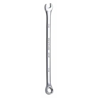 WESTWARD Combination Wrench: Alloy Steel, Chrome, 1/4 in Head Size, 5 in Overall Lg - SAE 12-Point Combination Wrenches