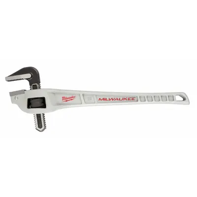 MILWAUKEE Offset Pipe Wrench: Aluminum, 2 in Jaw Capacity, Serrated, 18 in Overall Lg - Offset Pipe Wrenches